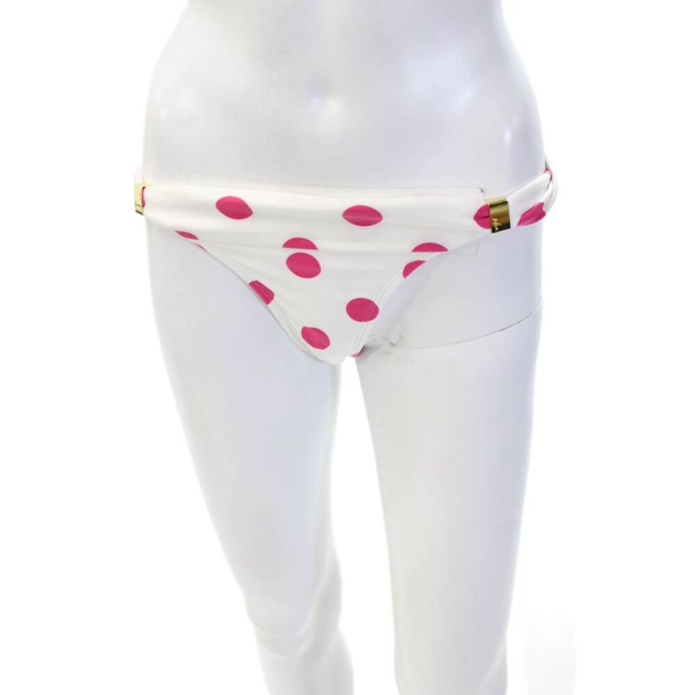 Sofia by Vix Womens Polka Dot Cheeky Bikini Bottom White Size M